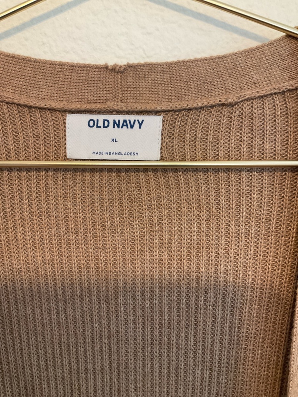 Old Navy Camel Brown Open-Front Ribbed Cardigan XL - Picture 2 of 11